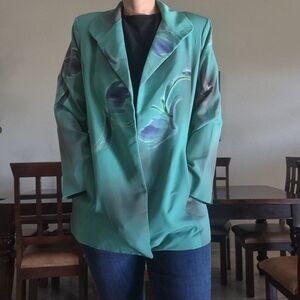 Denise Karbassi -Behind the Blue Eyes- hand painted Open blazer